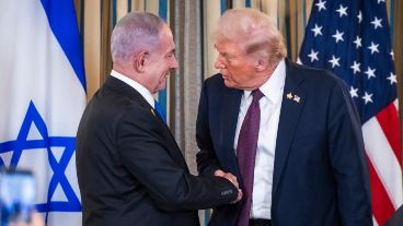 El presidente de Estados Unidos junto al primer ministro israelí Benjamín Netanyahu.