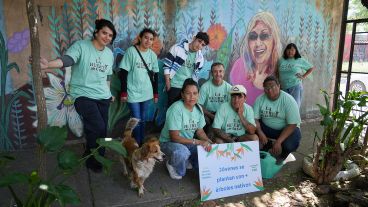 El grupo de jóvenes del taller huerta.