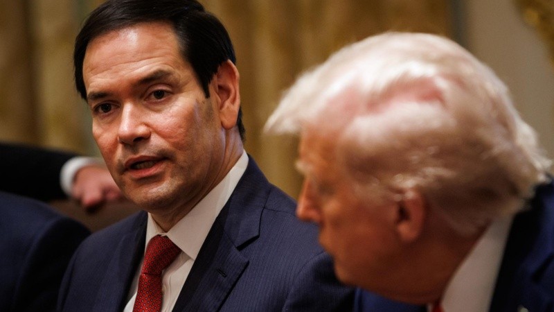 El secretario de Estado Marco Rubio y el presidente estadounidense Donald Trump.
