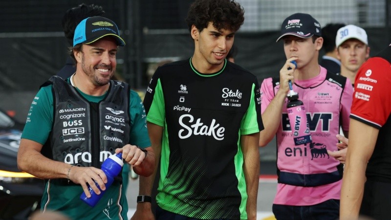 Alonso (Aston Martin), Bortoleto (Sauber) y Colapinto (Alpine) durante el fin de semana en Singapur.