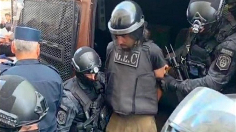 Pablo Laurta al momento de su traslado desde Concordia a Gualeguaychú, Entre Ríos.