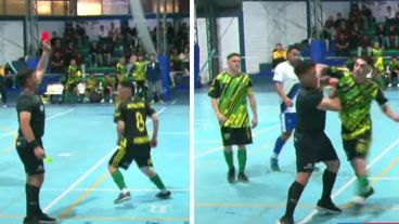 Violencia en un partido de futsal: un jugador golpeó al árbitro tras ser expulsado y fue suspendido de por vida.