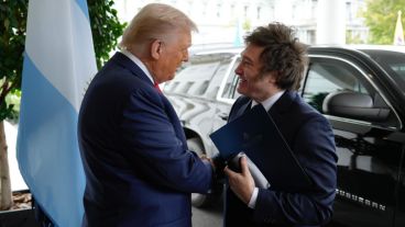 El presidente argentino en su encuentro con Donald Trump.