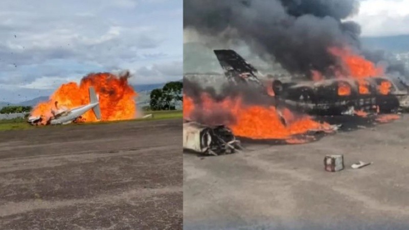 Una avioneta se desestabilizó en pleno despegue y terminó estrellándose en un aeropuerto de Venezuela.