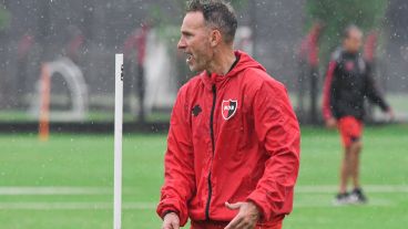 Bernardi durante el primer turno de este viernes en Bella Vista.