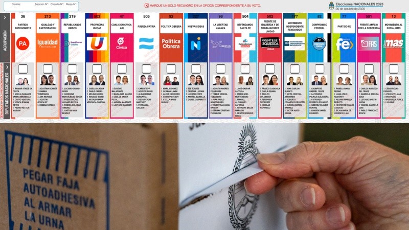 La boleta única de Santa Fe con 16 propuestas a elegir.