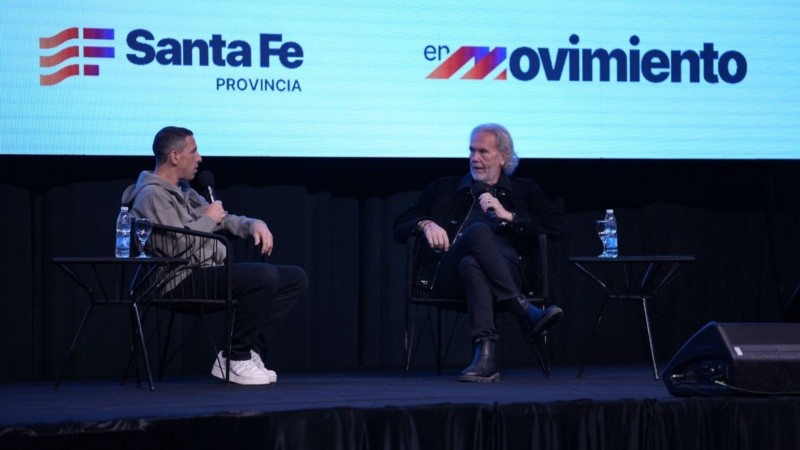 Maxi Rodríguez y Gonzalo Bonadeo fueron parte de la apertura del congreso en Rosario.