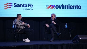Maxi Rodríguez y Gonzalo Bonadeo fueron parte de la apertura del congreso en Rosario.