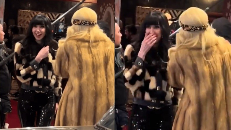 Sofía Gala y Mica Riera, en los roles de Moria Casán y Susana Giménez.