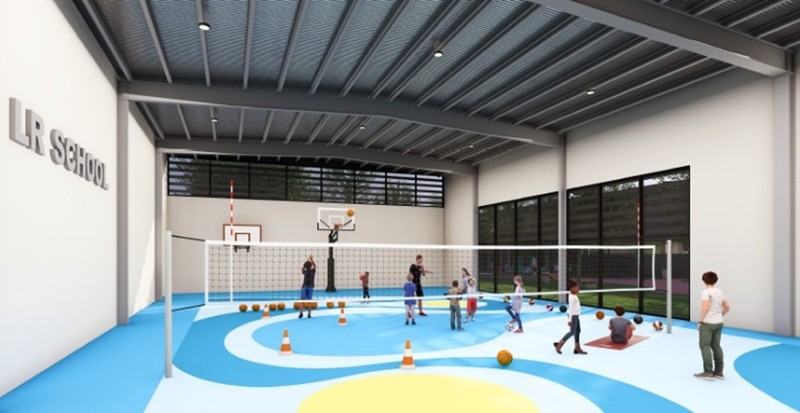  El complejo educativo incluye un complejo polideportivo.