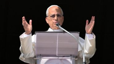 El papa León XIV en el Ángelus este domingo.