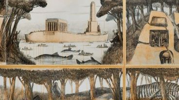 Parte de la obra sobre la ciudad que realizó Daniel Santoro.