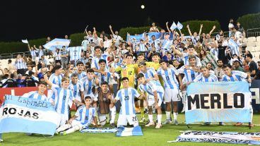El festejo de los chicos argentinos en Qatar