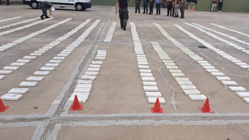 La cocaína que trasladaba Bilbao al momento de su arresto.