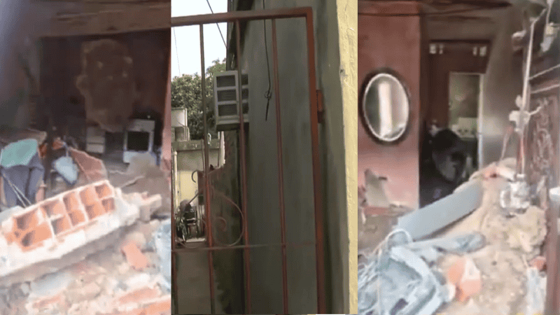 Afortunadamente los miembros de la familia estaban en sus piezas cuando sucedió y la madre llegó a guarecerse.