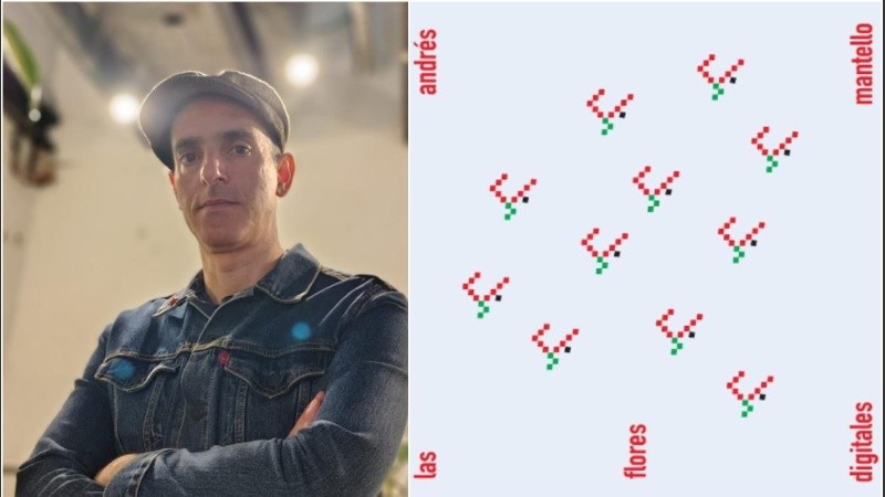 El músico Andrés Mantello y la portada de su nuevo disco.