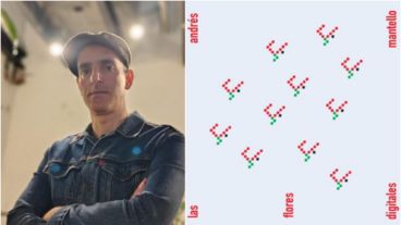 El músico Andrés Mantello y la portada de su nuevo disco.