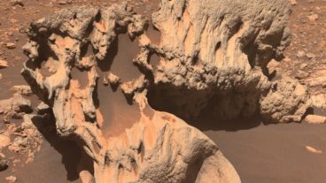 La roca mide 79 centímetros y tiene un contenido alto de hierro y níquel.