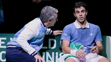 Cerúndolo no pudo ante Zverev en el segundo punto de la serie.