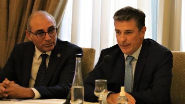 Simioni (presidente saliente) y Bortolato (flamante titular de la Bolsa)