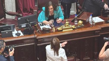 La presidenta del Senado, Victoria Villarruel y la flamante senadora (LLA), Patricia Bullrich.