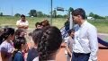 El gobernador durante la inauguración del parque de la Colectora.