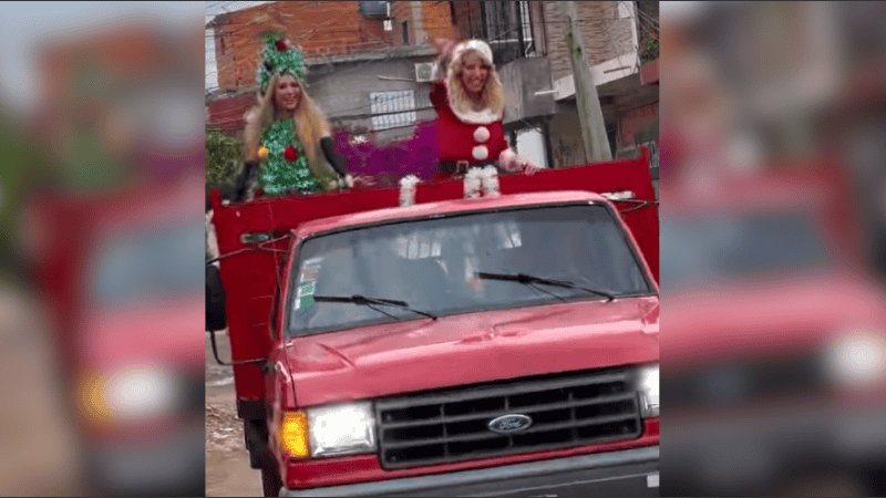 Regalos, trajes navideños y videos virales: la movida solidaria de las Xipolitakis en Fiorito