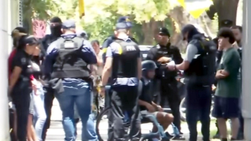 Dylan Cantero, el 28 de noviembre, en el momento de ser detenido.