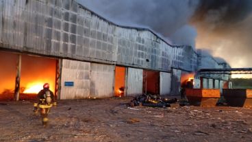 La planta de compostaje se prendió fuego esta mañana.