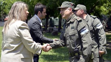 La flamante ministra de Seguridad visitó a parte de las fuerzas federales que prestan servicio en Rosario.