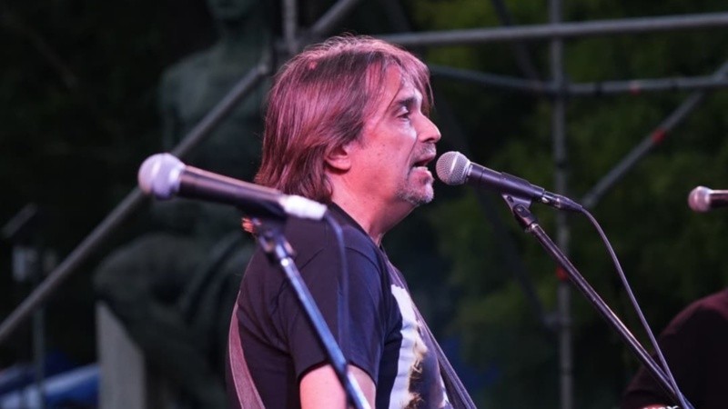 Fabián Gallardo en el encendido del árbol.