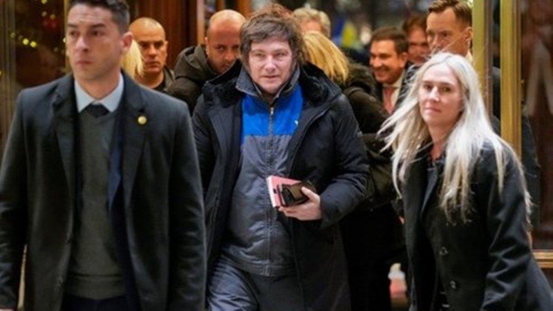 Milei en su arribo a Oslo.