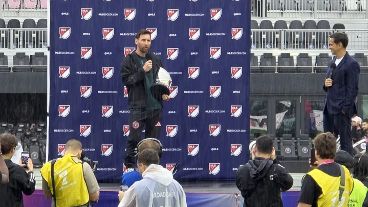 Messi ofreció un breve discurso antes del inicio de la competencia (EFE).