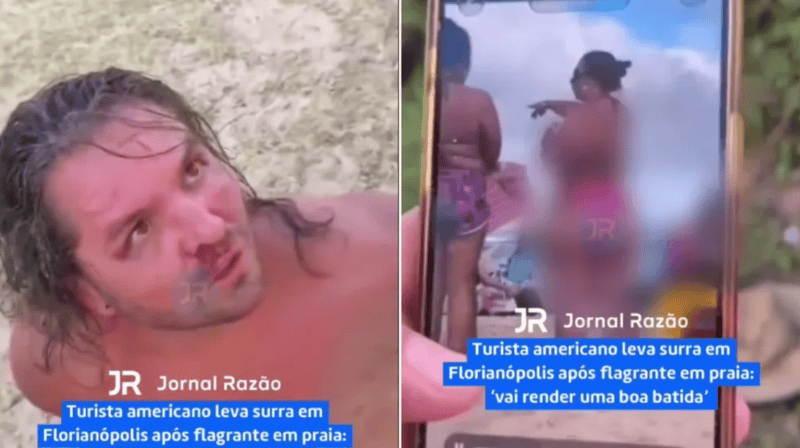 &nbsp;El turista estadounidense que fue detenido en una playa en Brasil.
