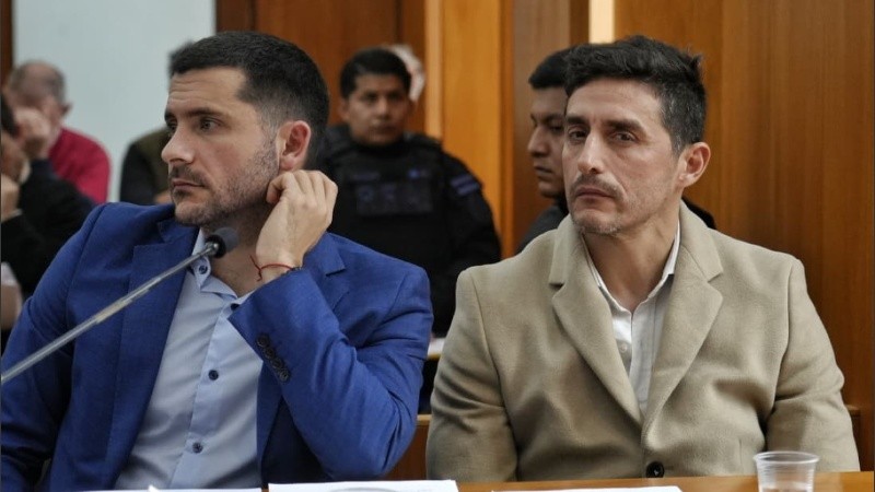 El abogado defensor Renzo Biga y el financista Pablo Arcamone