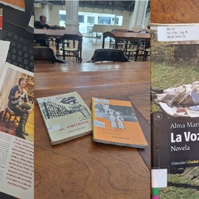 Un ejemplar de revista en la que fue entrevistada en 2012, los libros de su saga, y la última novela para adultos que publicó.