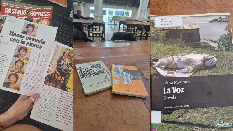 Un ejemplar de revista en la que fue entrevistada en 2012, los libros de su saga, y la última novela para adultos que publicó.