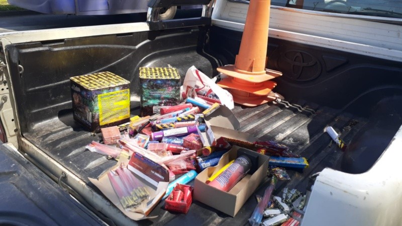Pirotecnia incautada por la Secretaría de Control en un operativo de fin de año en Rosario.