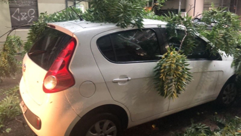 Uno de los autos afectados.