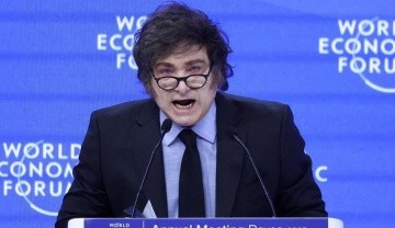 Milei durante su exposición de enero pasado.