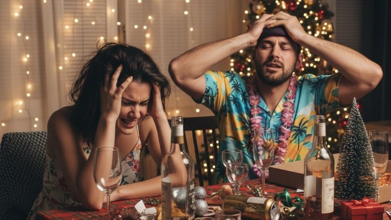 Una mesa navideña con final poco feliz.