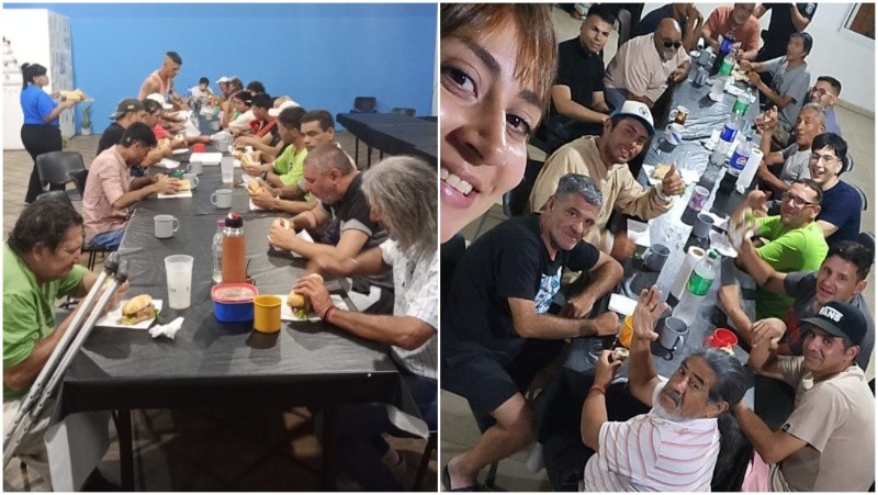 &nbsp;El menú fue asado y hubo pan dulce, budines y turrones, como indica la tradición navideña. Pero se brindó con gaseosas y jugos ya que es una política de los refugios evitar todo tipo de alcohol.