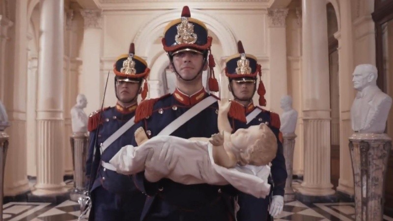 Una captura del video institucional de la Casa Rosada por la Navidad.