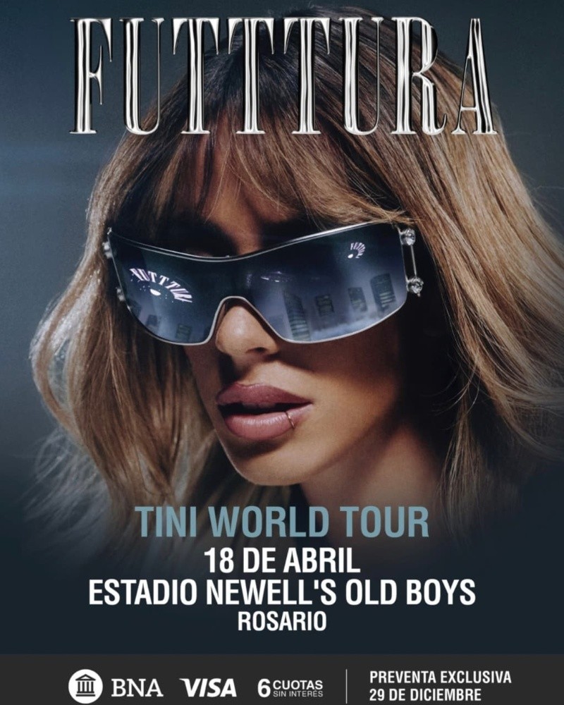 El anuncio del show de Tini en el estadio de Newell's.&nbsp;