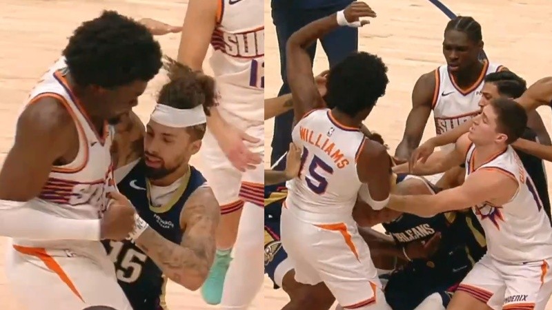 Dos imágenes de la pelea entre Jose Alvarado y Mark Williams.