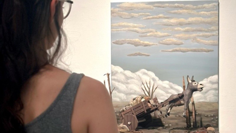 Adquisición Fundación Castagnino: “Ascensión” (de la serie El burro Lucio), de Juan Reos.