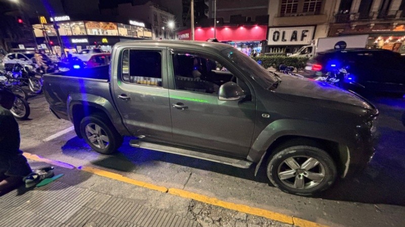 &nbsp;La camioneta en la que circulaban los dos detenidos.