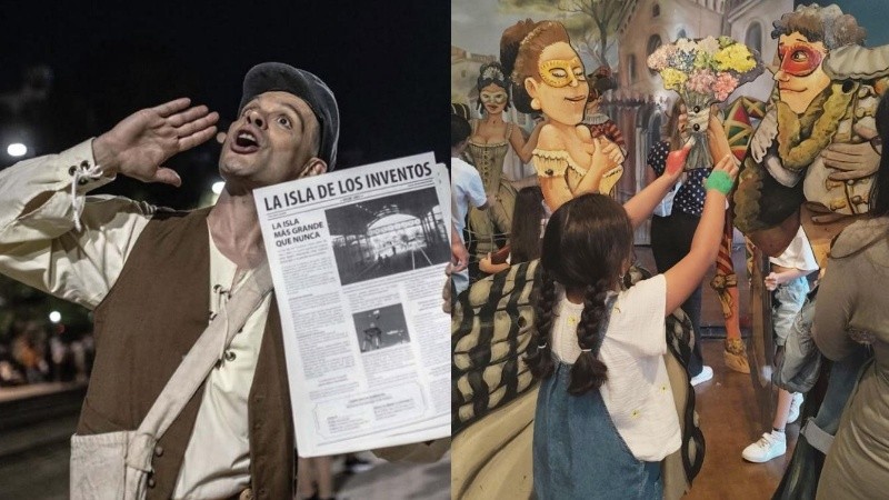 Dos postales de La Isla de los Inventos.