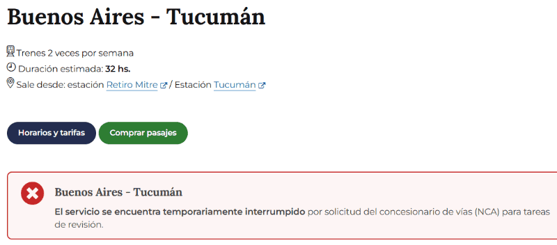Fuente: Trenes Argentinos Operaciones