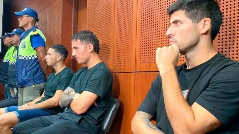 José Florentín, Braian Cufré y Abiel Osorio en el juzgado (NA).